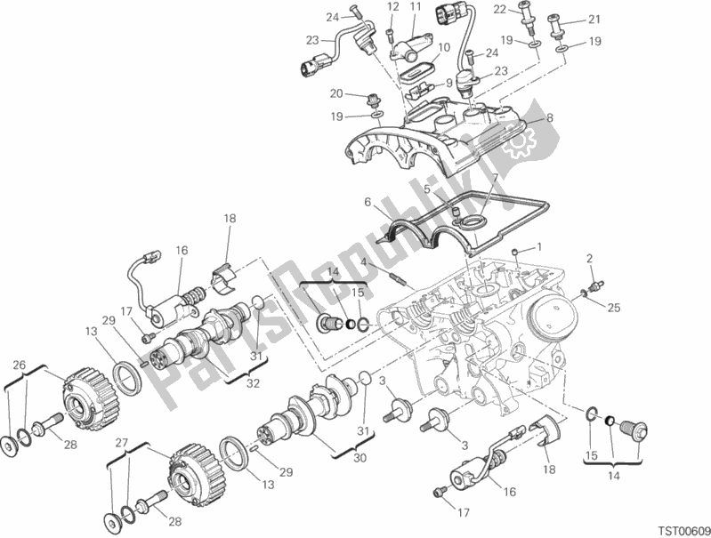 All parts for the Vertical Cylinder Head - Timing of the Ducati Multistrada 1260 ABS 2018